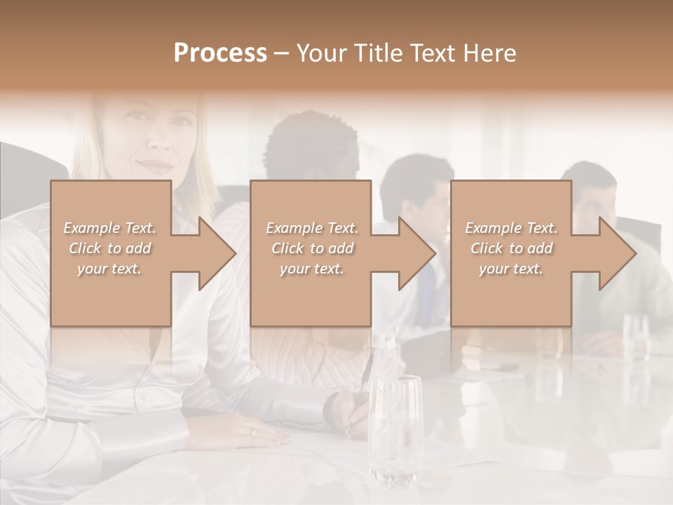 Seating Businessman Discussion PowerPoint Template