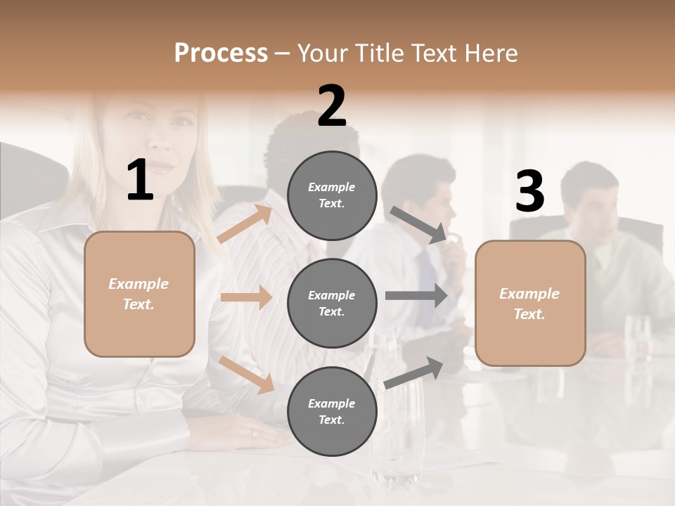 Seating Businessman Discussion PowerPoint Template