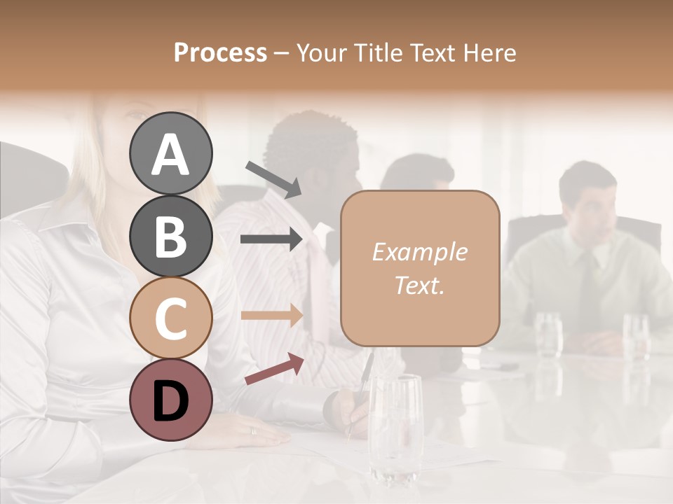 Seating Businessman Discussion PowerPoint Template