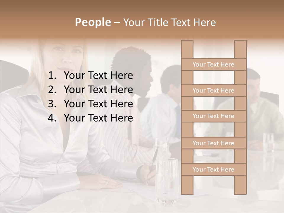 Seating Businessman Discussion PowerPoint Template