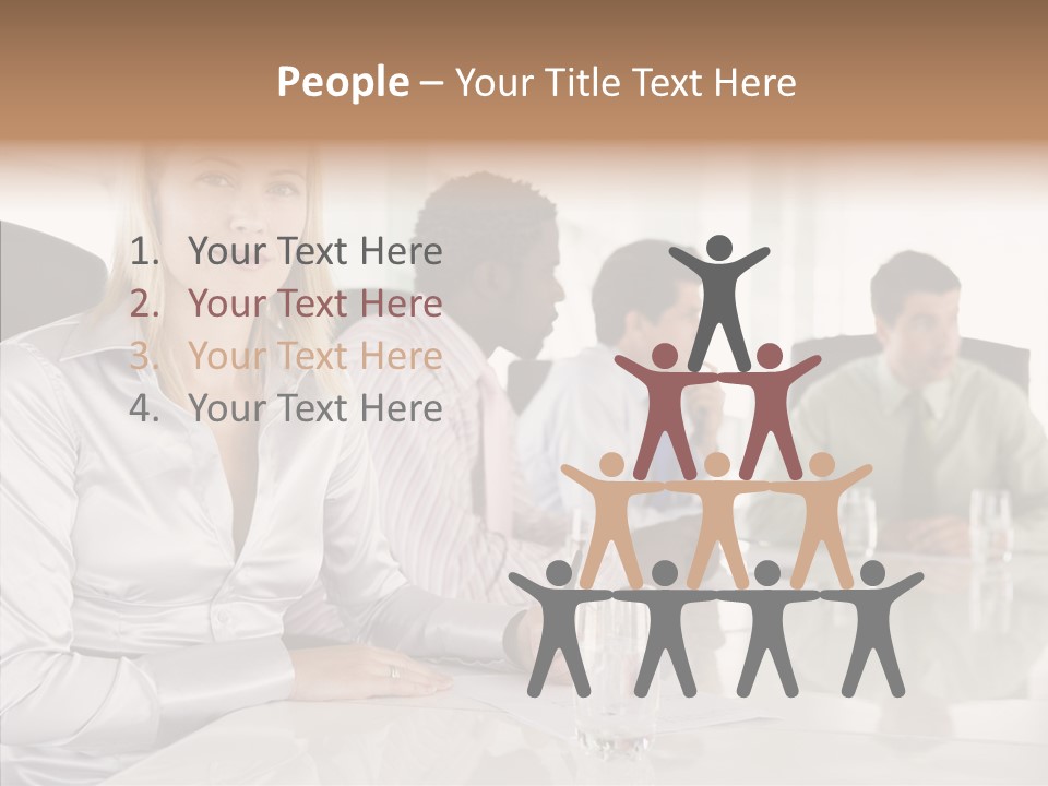 Seating Businessman Discussion PowerPoint Template