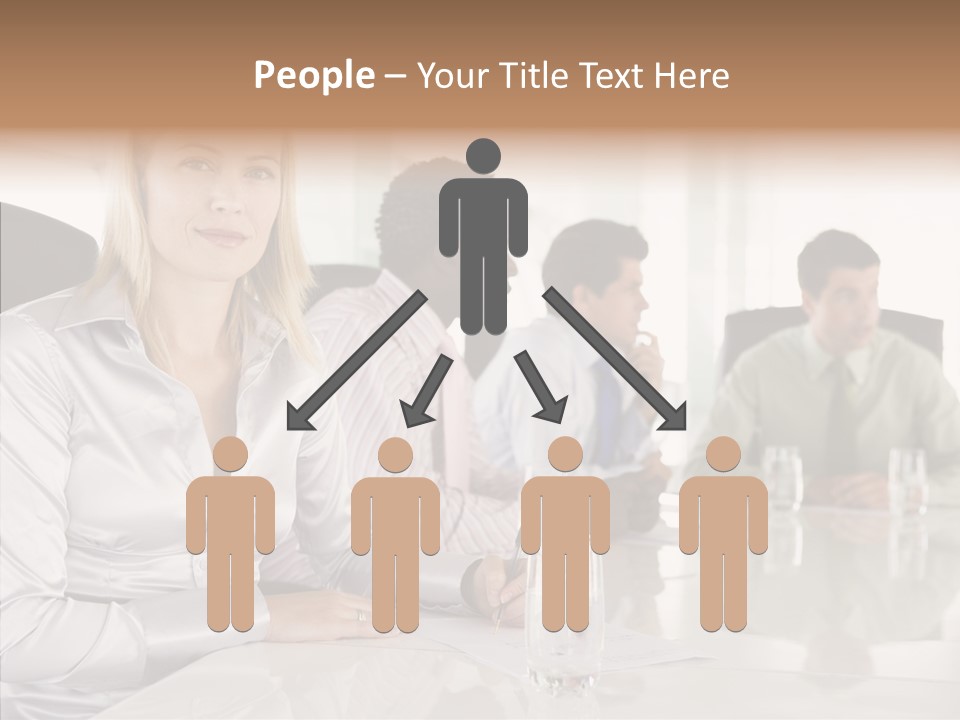 Seating Businessman Discussion PowerPoint Template