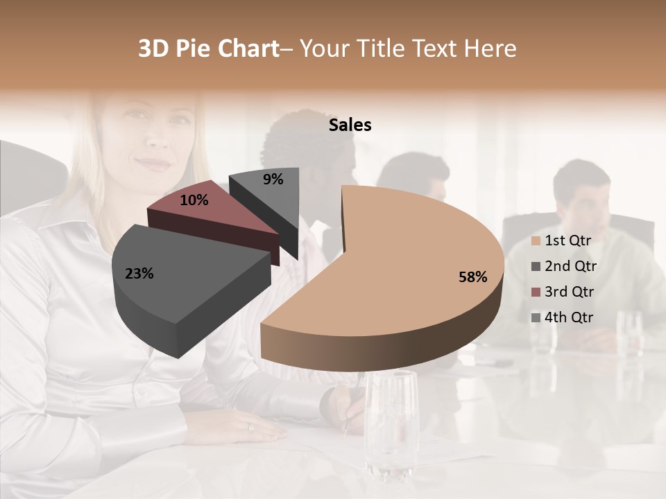 Seating Businessman Discussion PowerPoint Template
