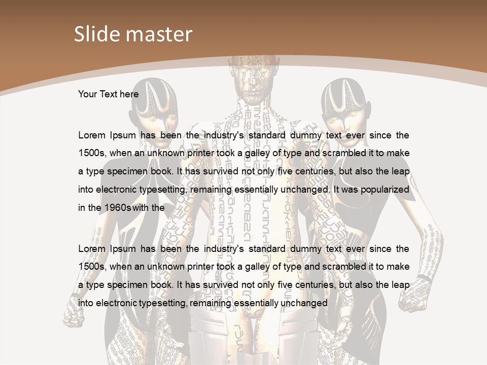 D Render Wallpaper Cyborg PowerPoint Template