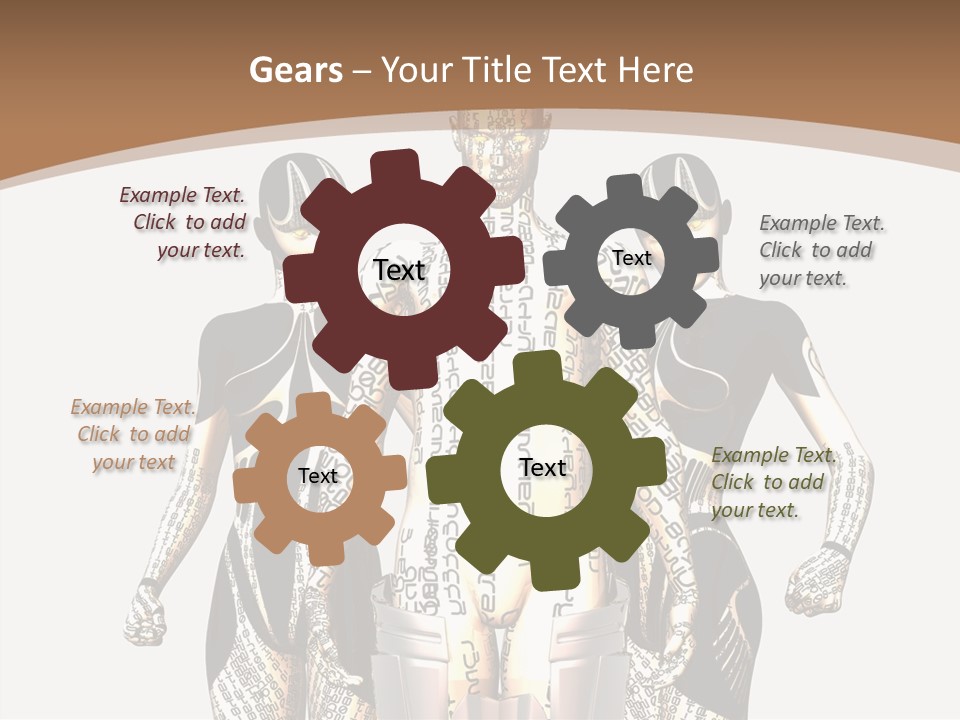 D Render Wallpaper Cyborg PowerPoint Template