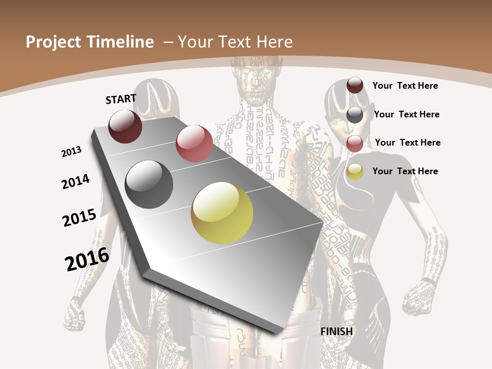 D Render Wallpaper Cyborg PowerPoint Template