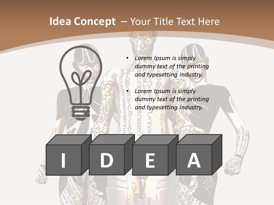 D Render Wallpaper Cyborg PowerPoint Template
