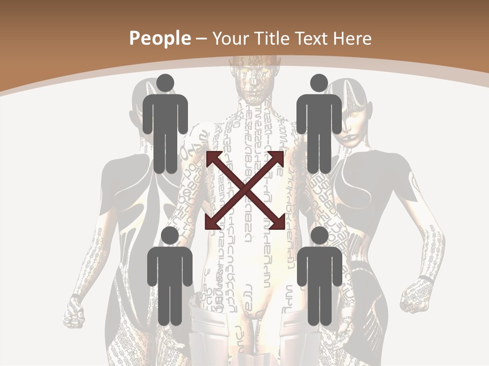 D Render Wallpaper Cyborg PowerPoint Template