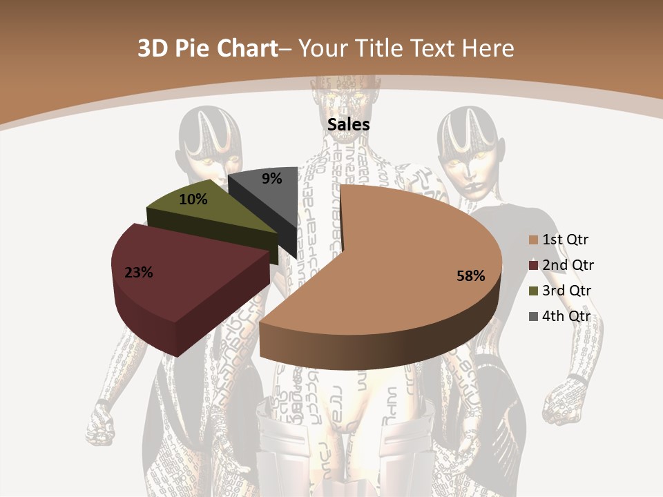 D Render Wallpaper Cyborg PowerPoint Template
