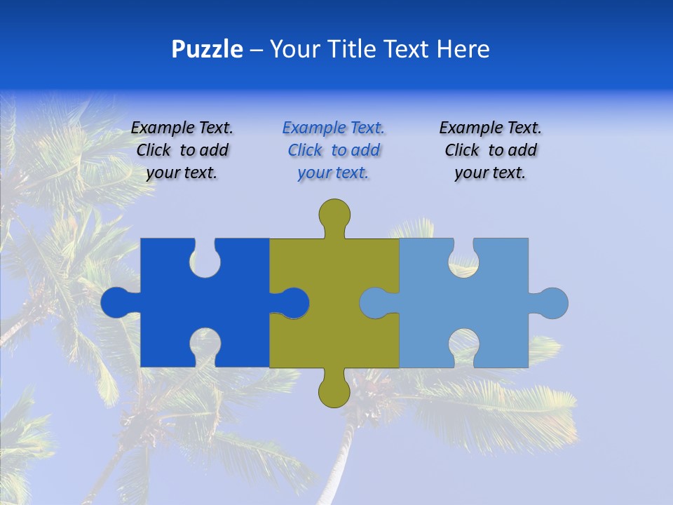 Lush Green Palm Trees On Blue Sky Background PowerPoint Template