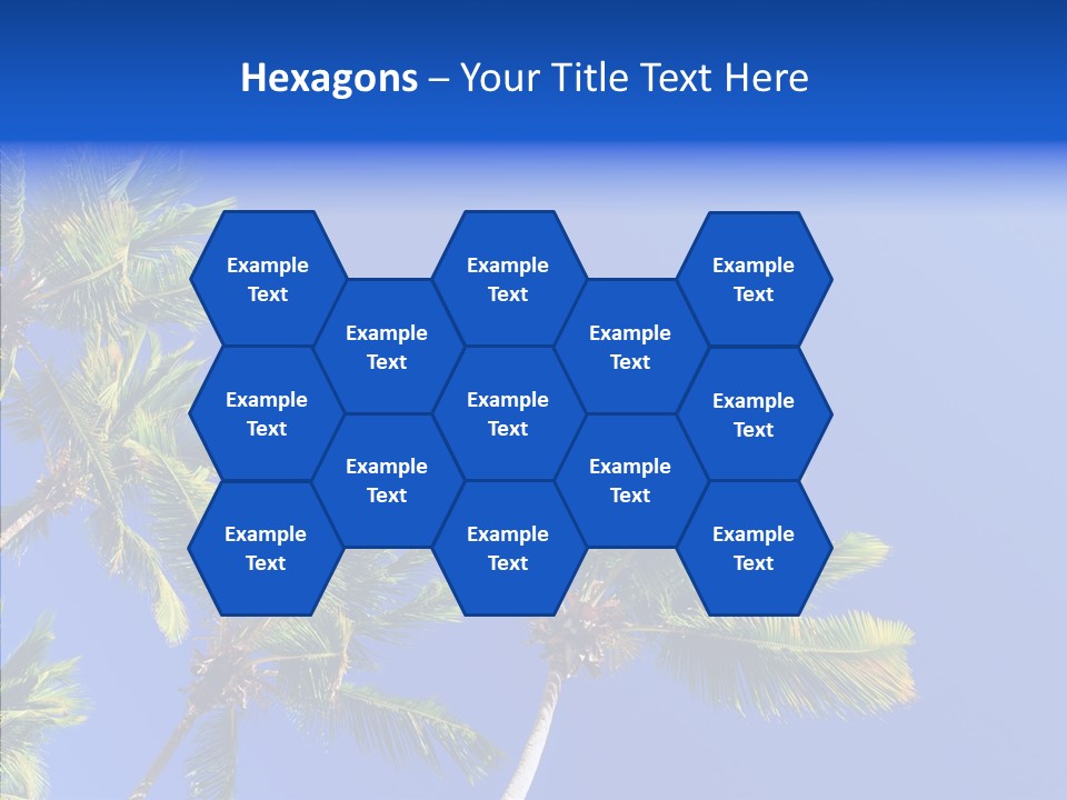 Lush Green Palm Trees On Blue Sky Background PowerPoint Template