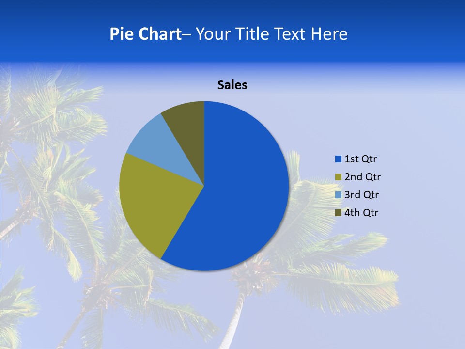 Lush Green Palm Trees On Blue Sky Background PowerPoint Template