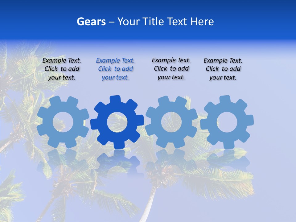 Lush Green Palm Trees On Blue Sky Background PowerPoint Template