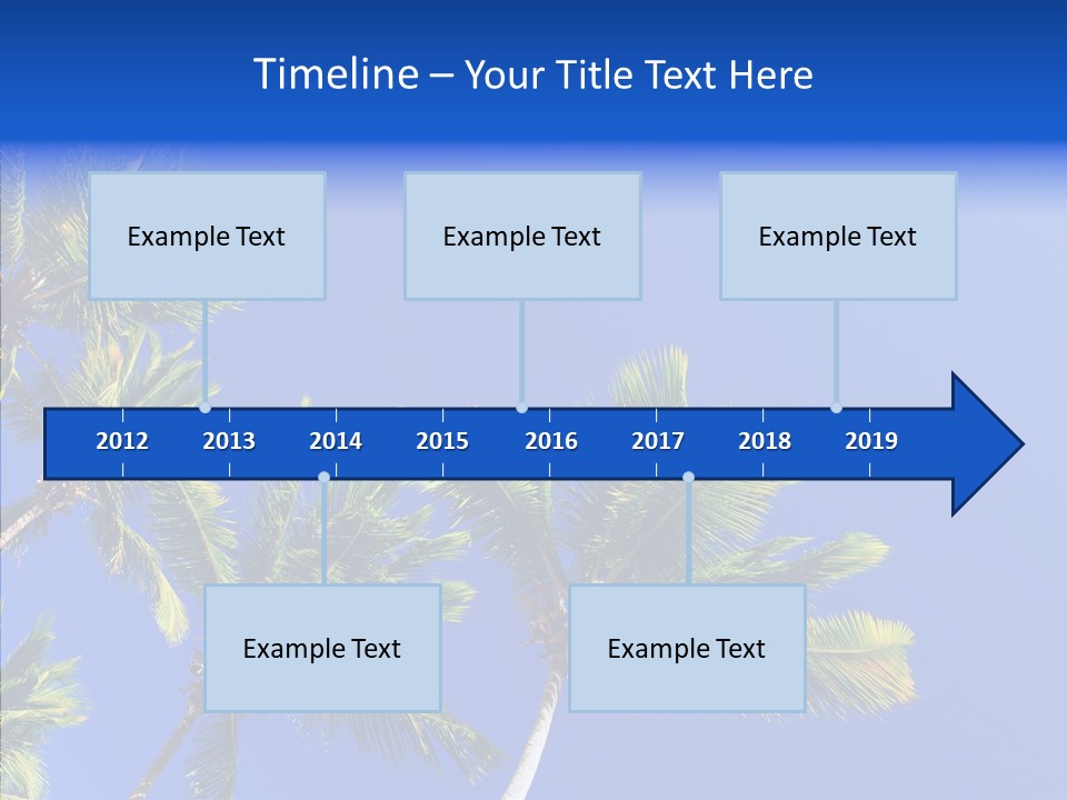 Lush Green Palm Trees On Blue Sky Background PowerPoint Template