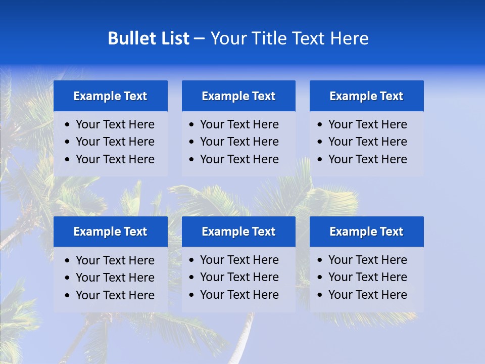 Lush Green Palm Trees On Blue Sky Background PowerPoint Template