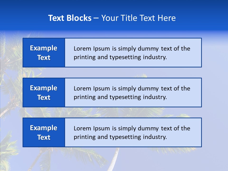 Lush Green Palm Trees On Blue Sky Background PowerPoint Template