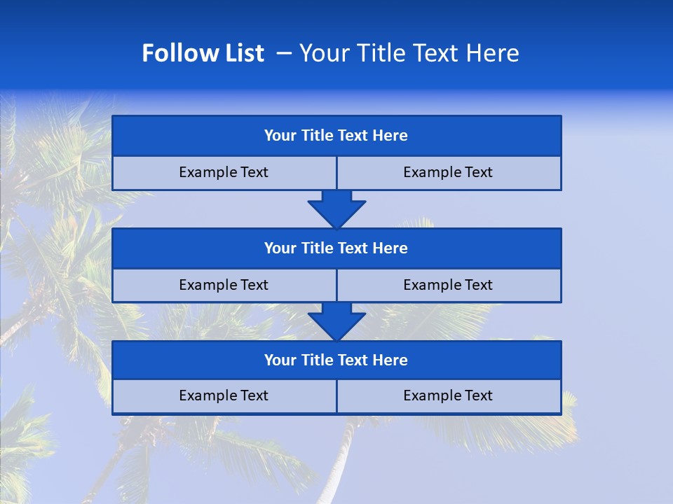 Lush Green Palm Trees On Blue Sky Background PowerPoint Template