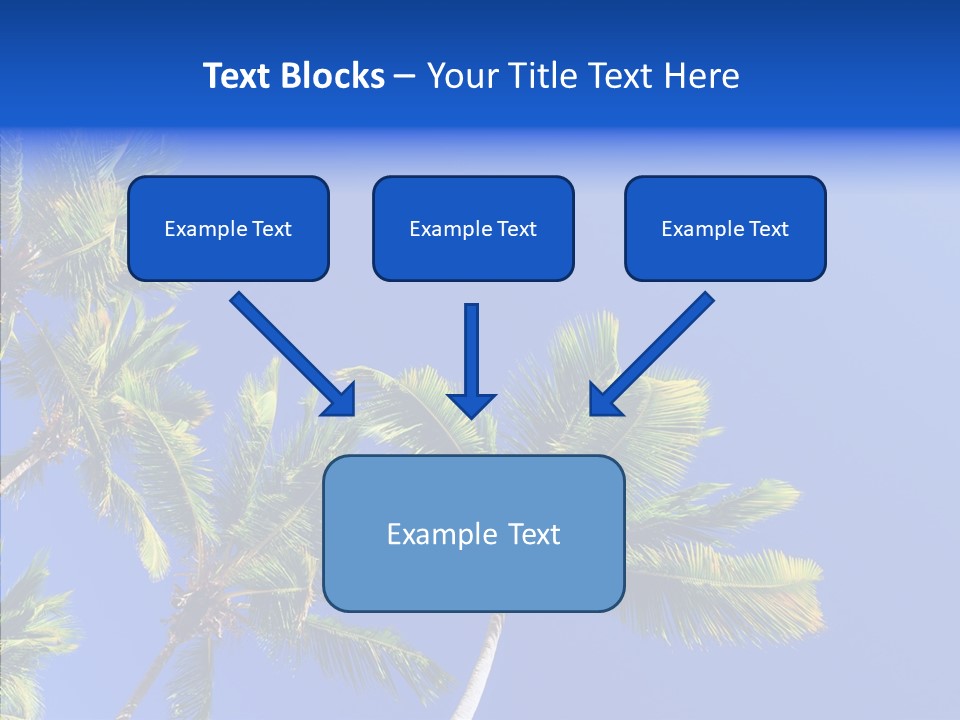 Lush Green Palm Trees On Blue Sky Background PowerPoint Template