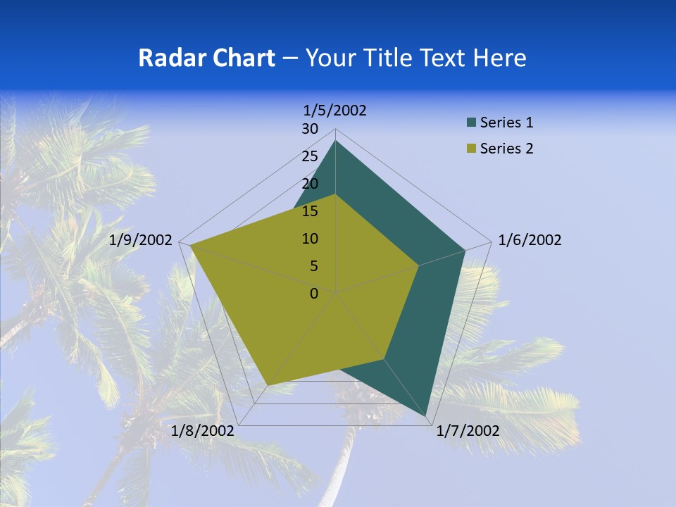 Lush Green Palm Trees On Blue Sky Background PowerPoint Template