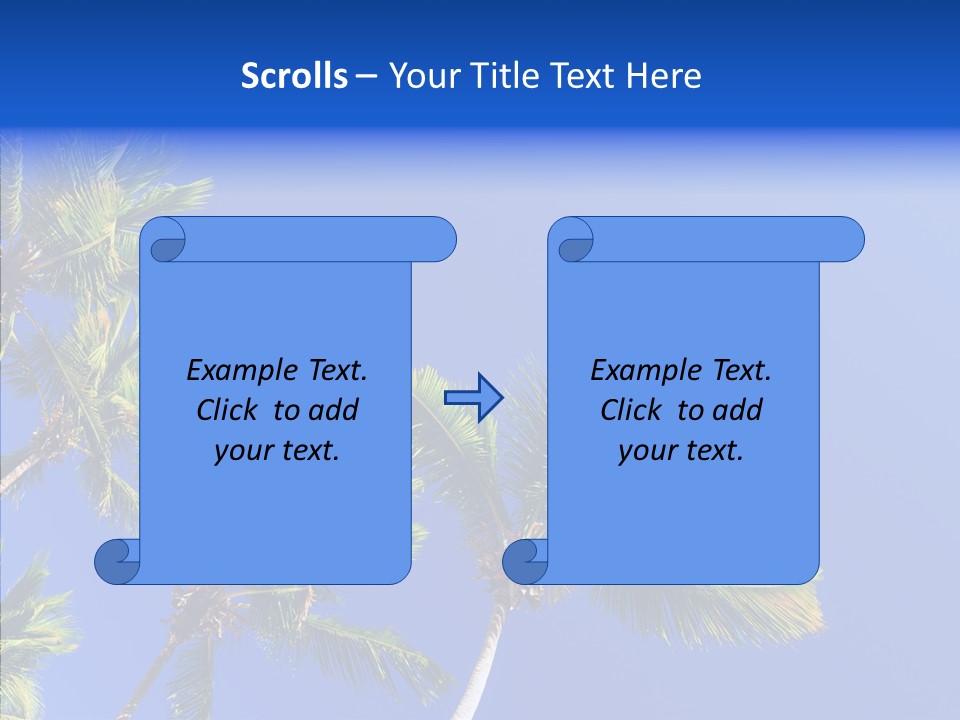 Lush Green Palm Trees On Blue Sky Background PowerPoint Template