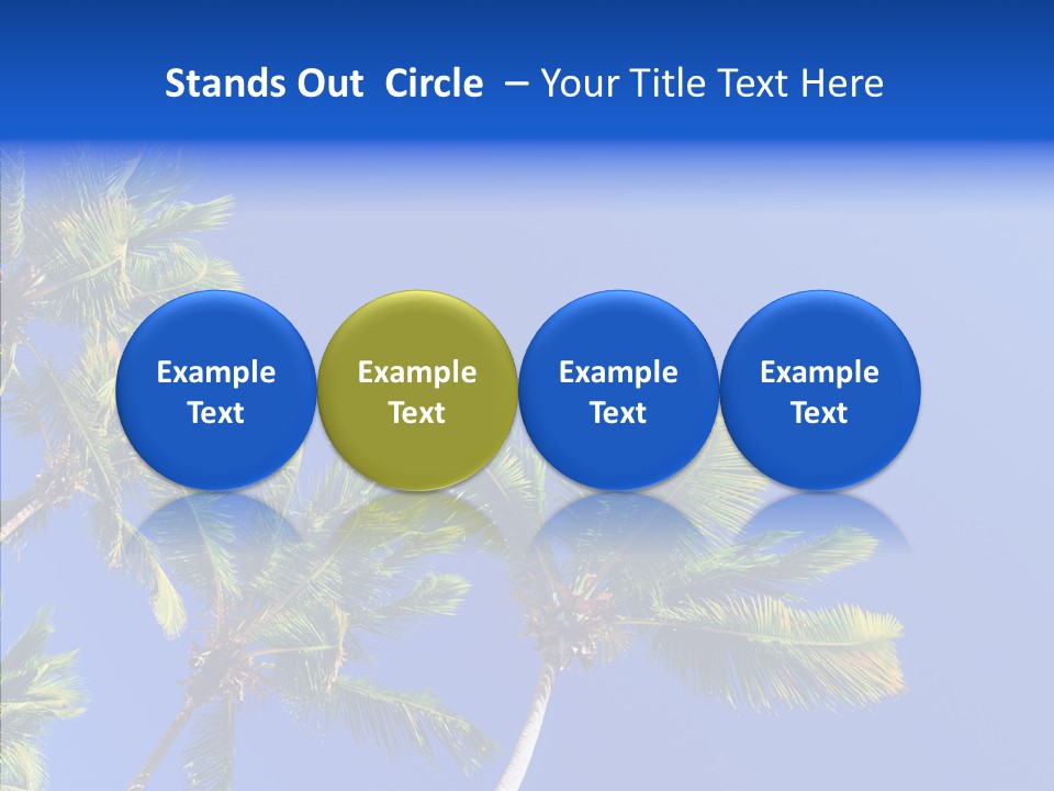 Lush Green Palm Trees On Blue Sky Background PowerPoint Template