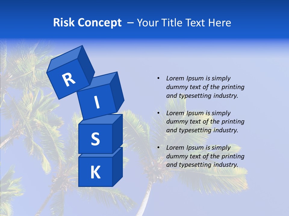 Lush Green Palm Trees On Blue Sky Background PowerPoint Template