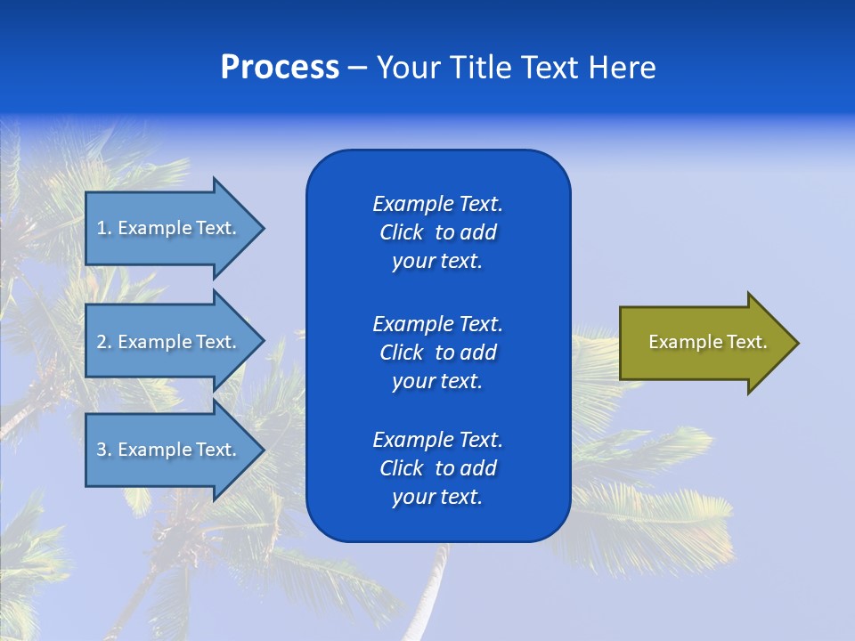 Lush Green Palm Trees On Blue Sky Background PowerPoint Template