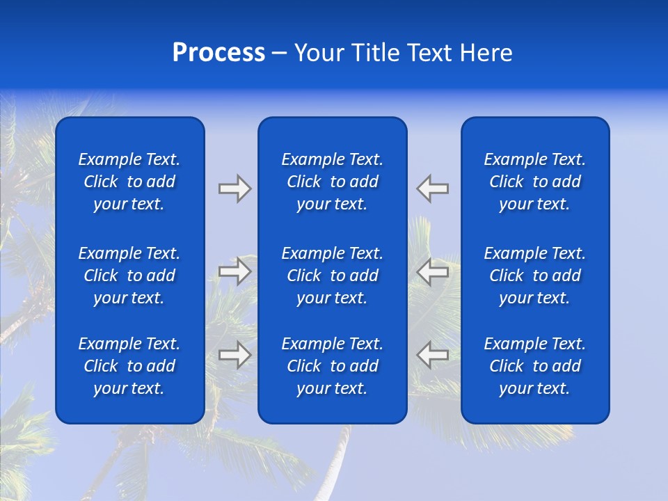 Lush Green Palm Trees On Blue Sky Background PowerPoint Template