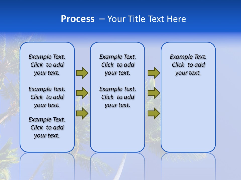 Lush Green Palm Trees On Blue Sky Background PowerPoint Template