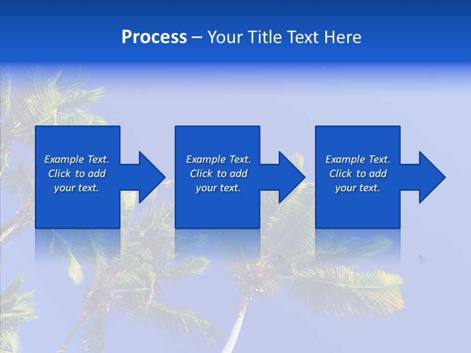 Lush Green Palm Trees On Blue Sky Background PowerPoint Template