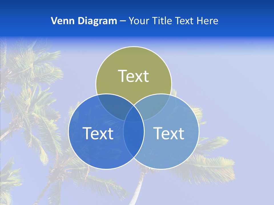 Lush Green Palm Trees On Blue Sky Background PowerPoint Template