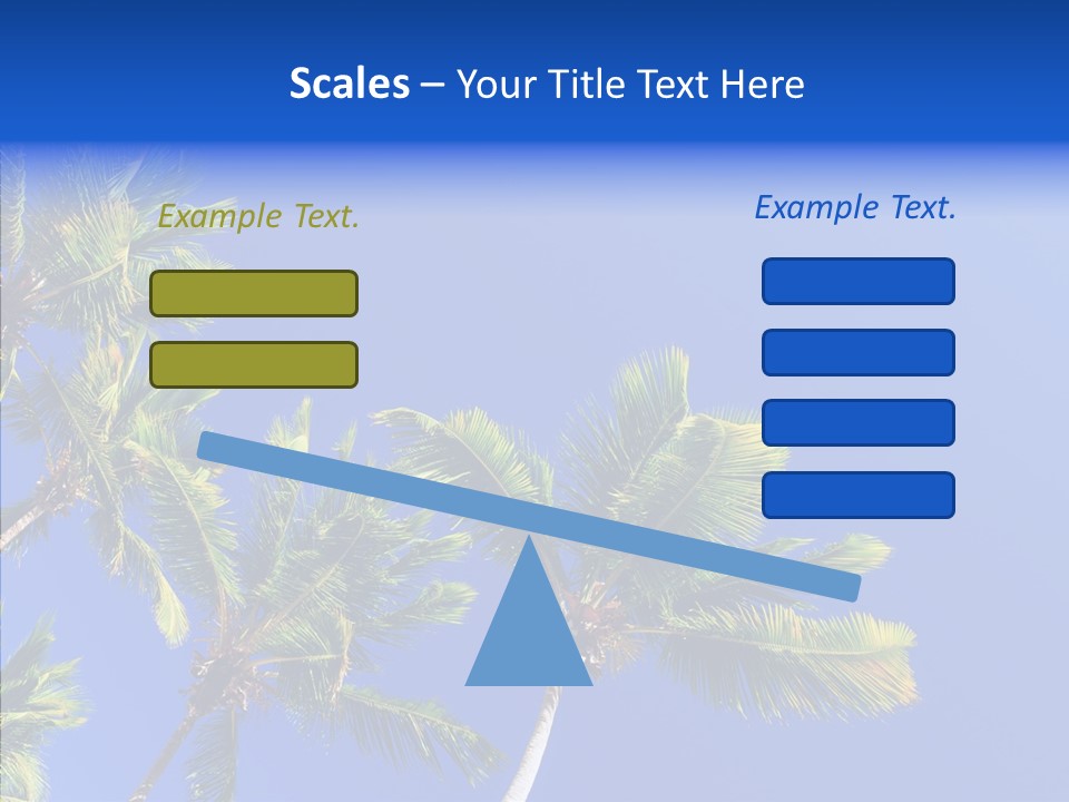 Lush Green Palm Trees On Blue Sky Background PowerPoint Template
