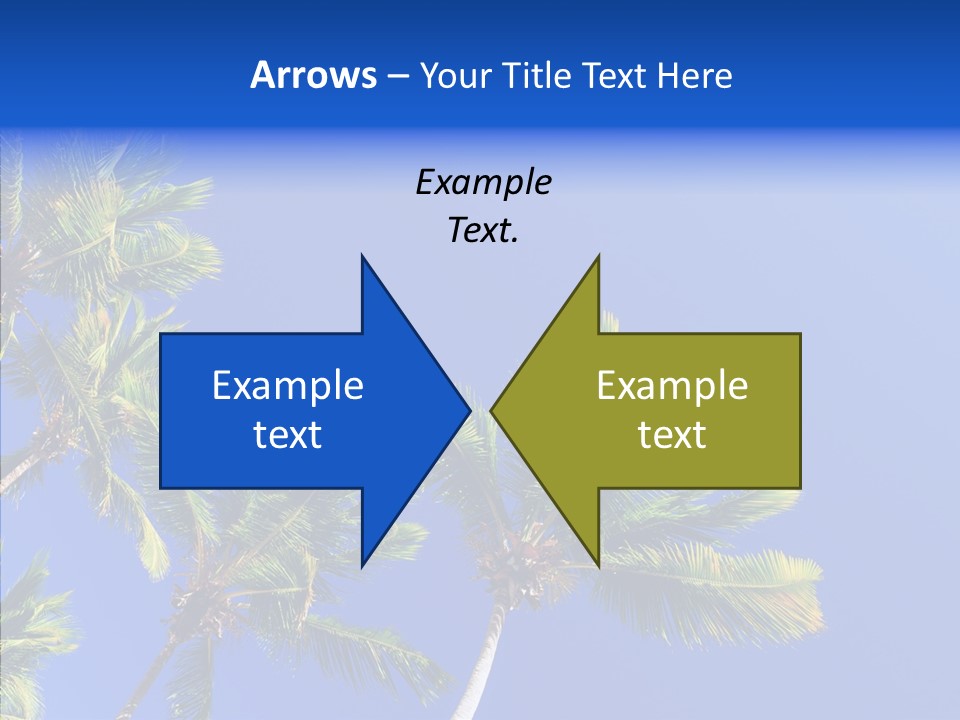 Lush Green Palm Trees On Blue Sky Background PowerPoint Template