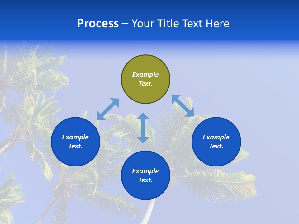 Lush Green Palm Trees On Blue Sky Background PowerPoint Template