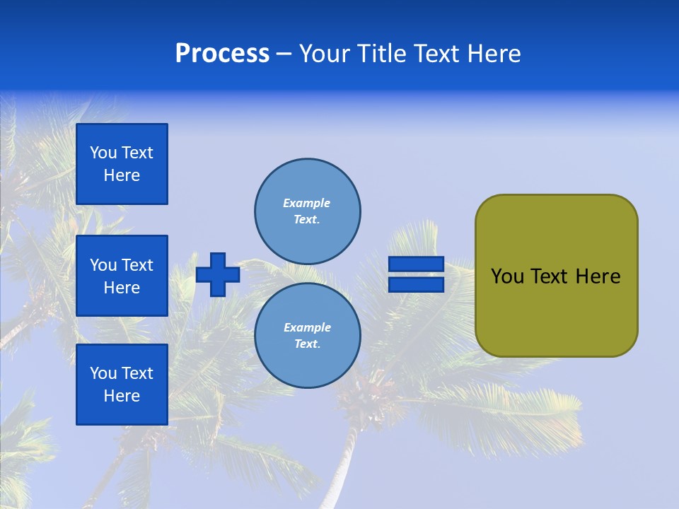 Lush Green Palm Trees On Blue Sky Background PowerPoint Template