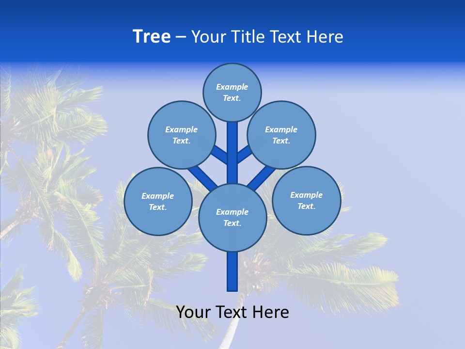 Lush Green Palm Trees On Blue Sky Background PowerPoint Template