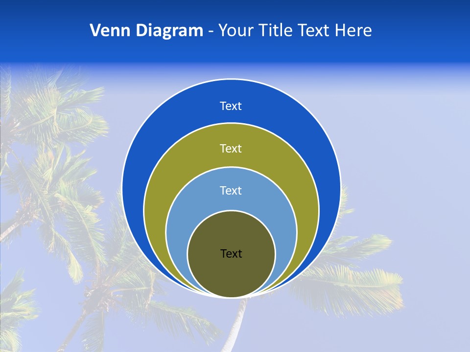 Lush Green Palm Trees On Blue Sky Background PowerPoint Template