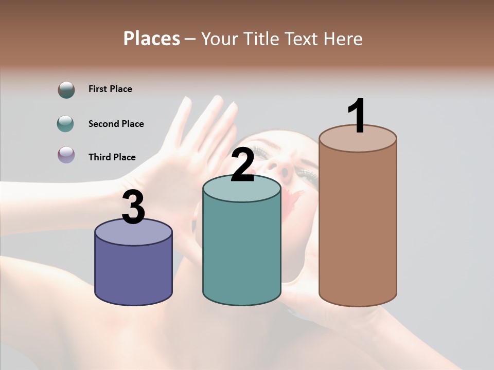 A Beauty Female With Red Lips Is Screaming PowerPoint Template