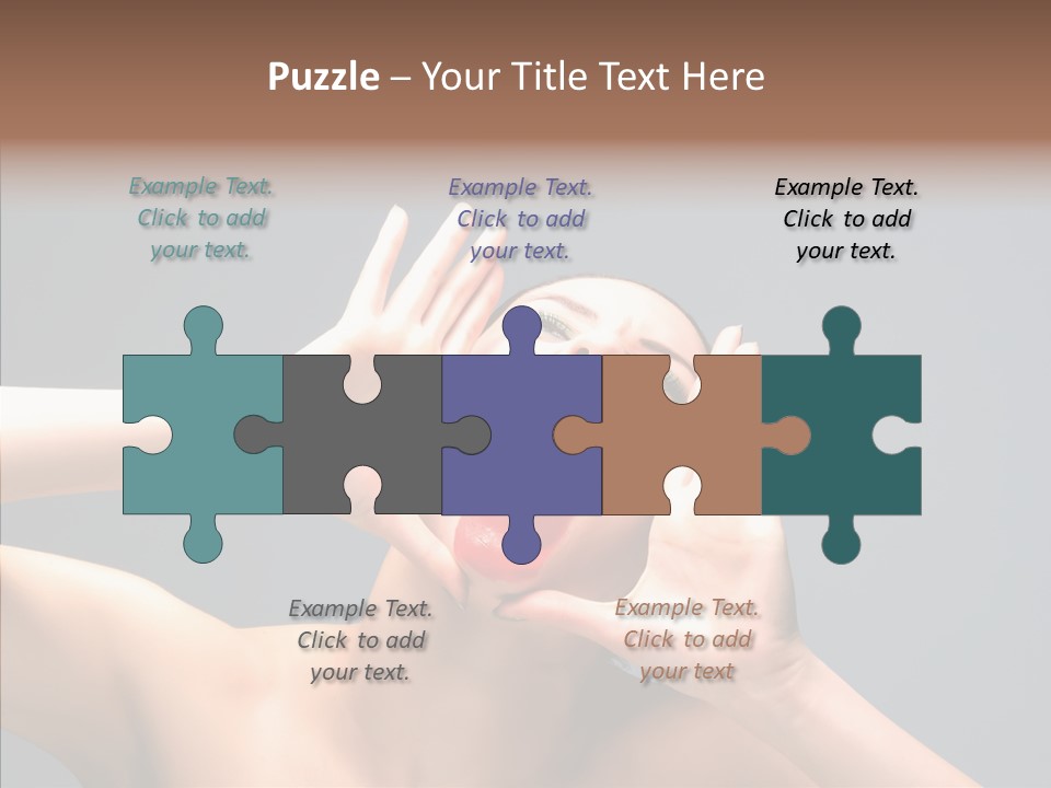 A Beauty Female With Red Lips Is Screaming PowerPoint Template