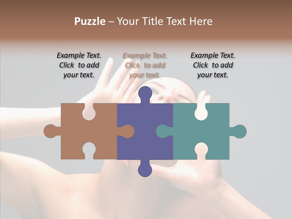 A Beauty Female With Red Lips Is Screaming PowerPoint Template