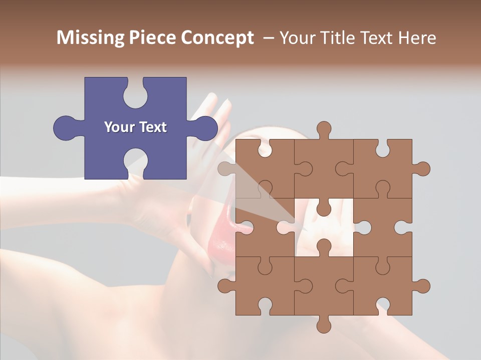 A Beauty Female With Red Lips Is Screaming PowerPoint Template