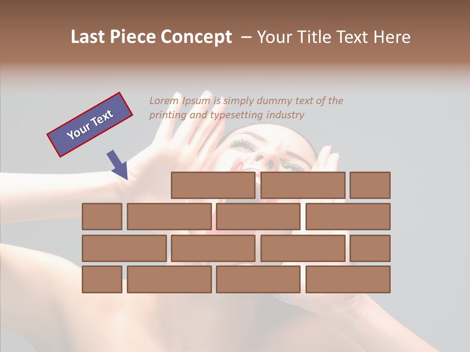 A Beauty Female With Red Lips Is Screaming PowerPoint Template