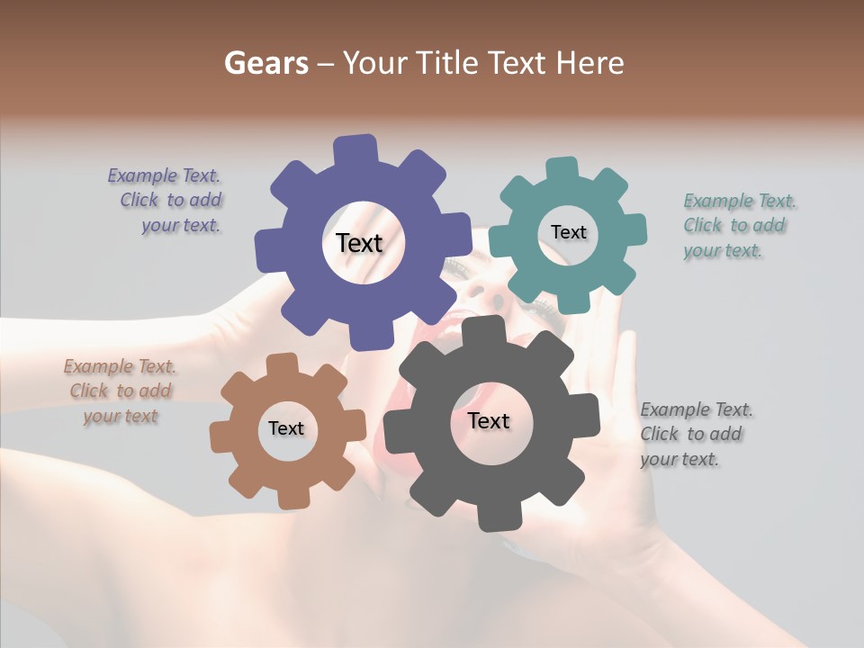 A Beauty Female With Red Lips Is Screaming PowerPoint Template