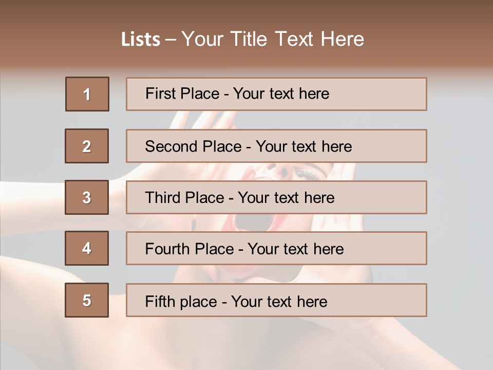 A Beauty Female With Red Lips Is Screaming PowerPoint Template