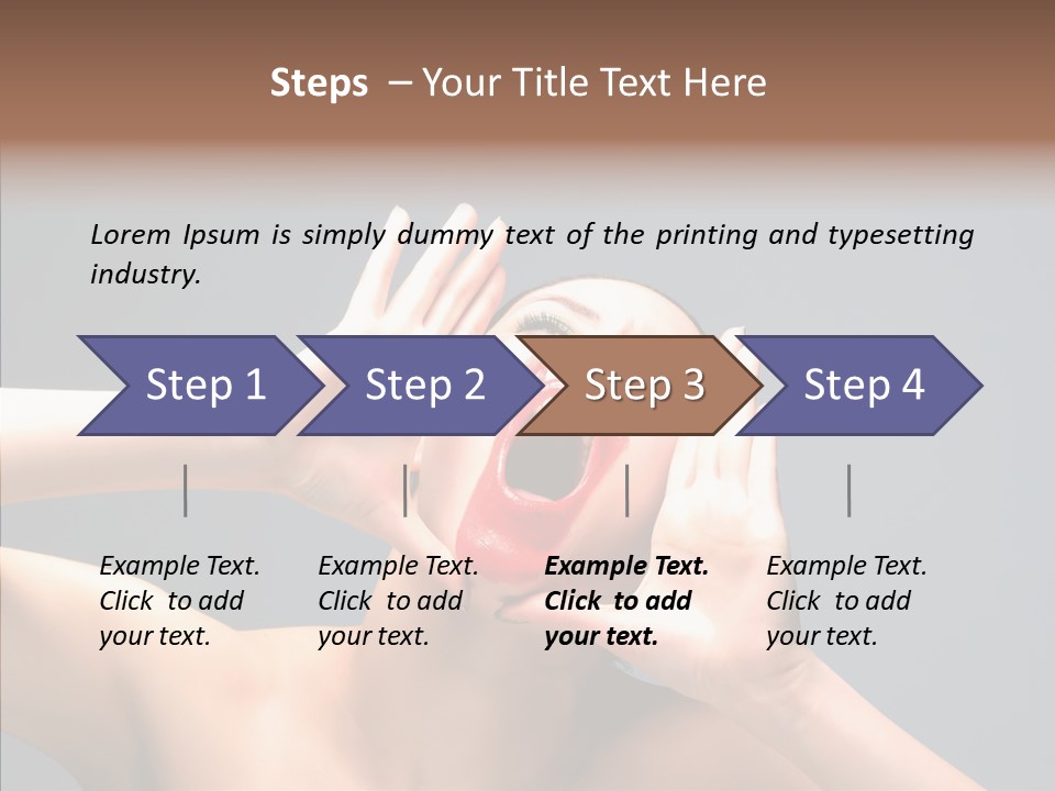 A Beauty Female With Red Lips Is Screaming PowerPoint Template