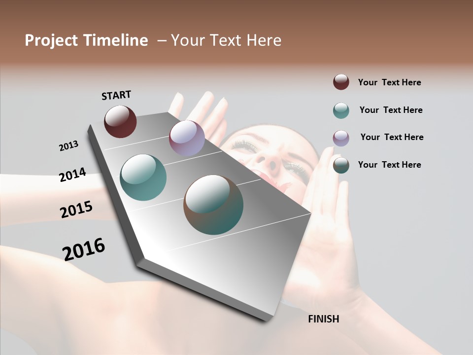 A Beauty Female With Red Lips Is Screaming PowerPoint Template