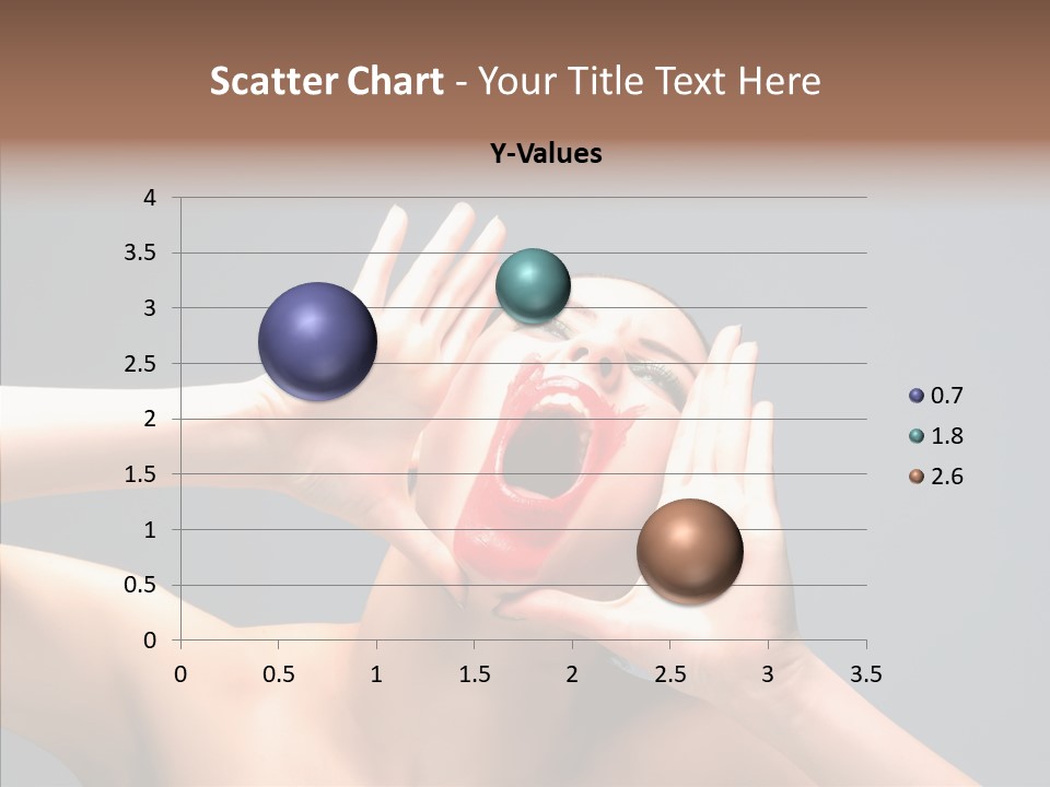 A Beauty Female With Red Lips Is Screaming PowerPoint Template