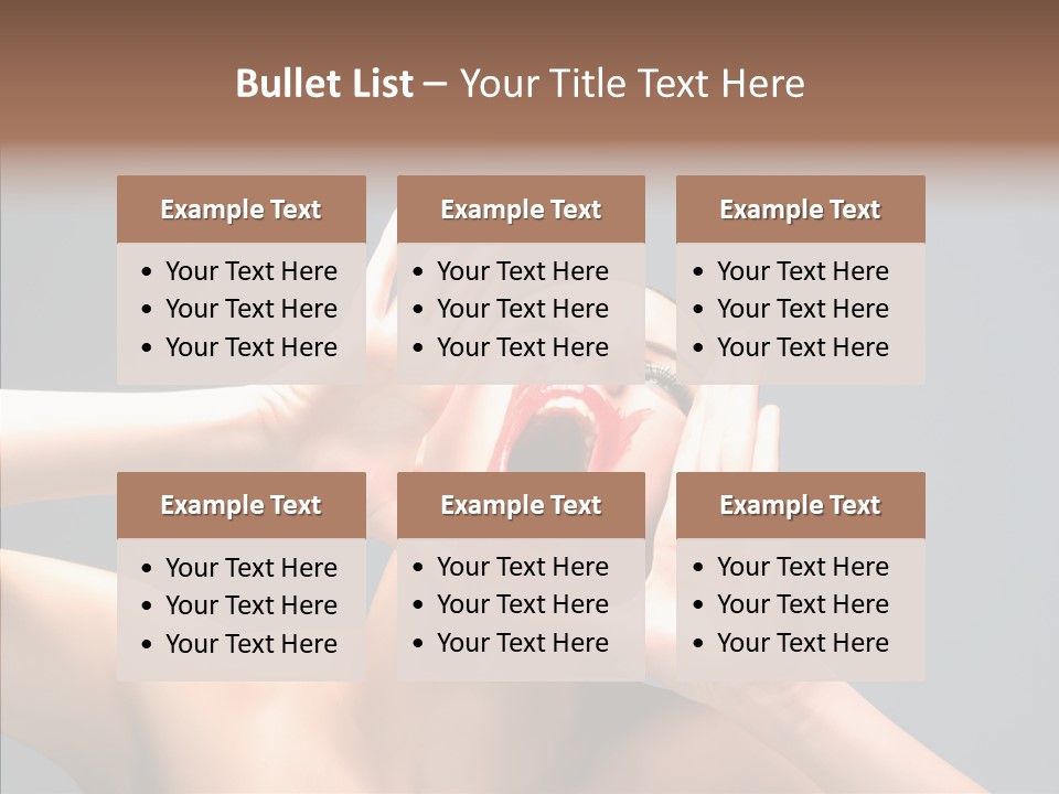 A Beauty Female With Red Lips Is Screaming PowerPoint Template