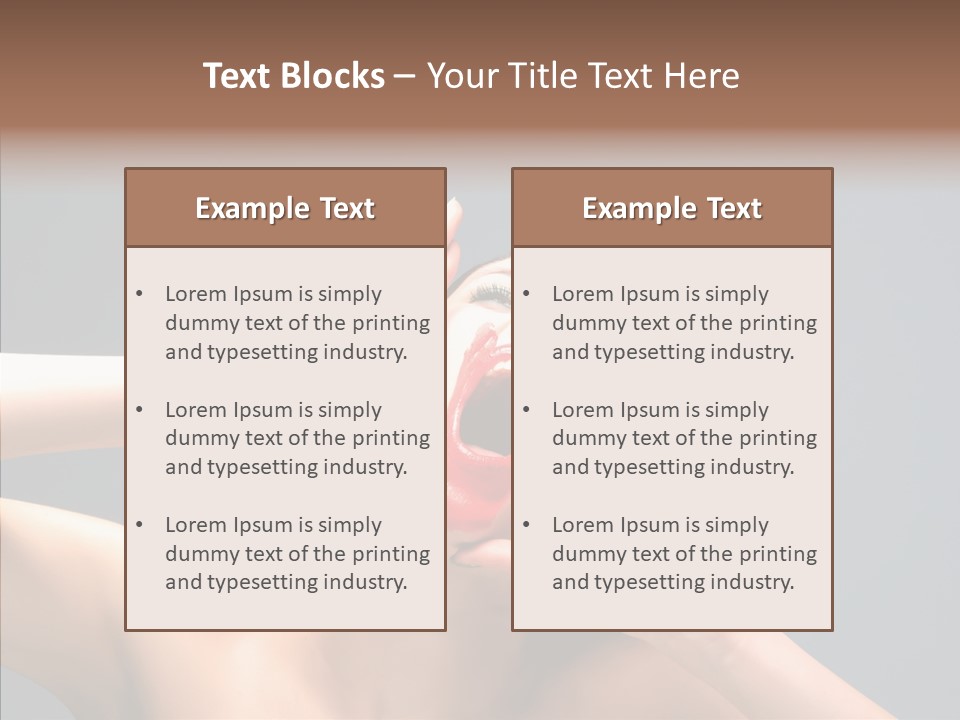 A Beauty Female With Red Lips Is Screaming PowerPoint Template