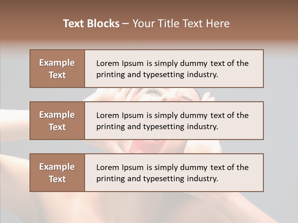 A Beauty Female With Red Lips Is Screaming PowerPoint Template